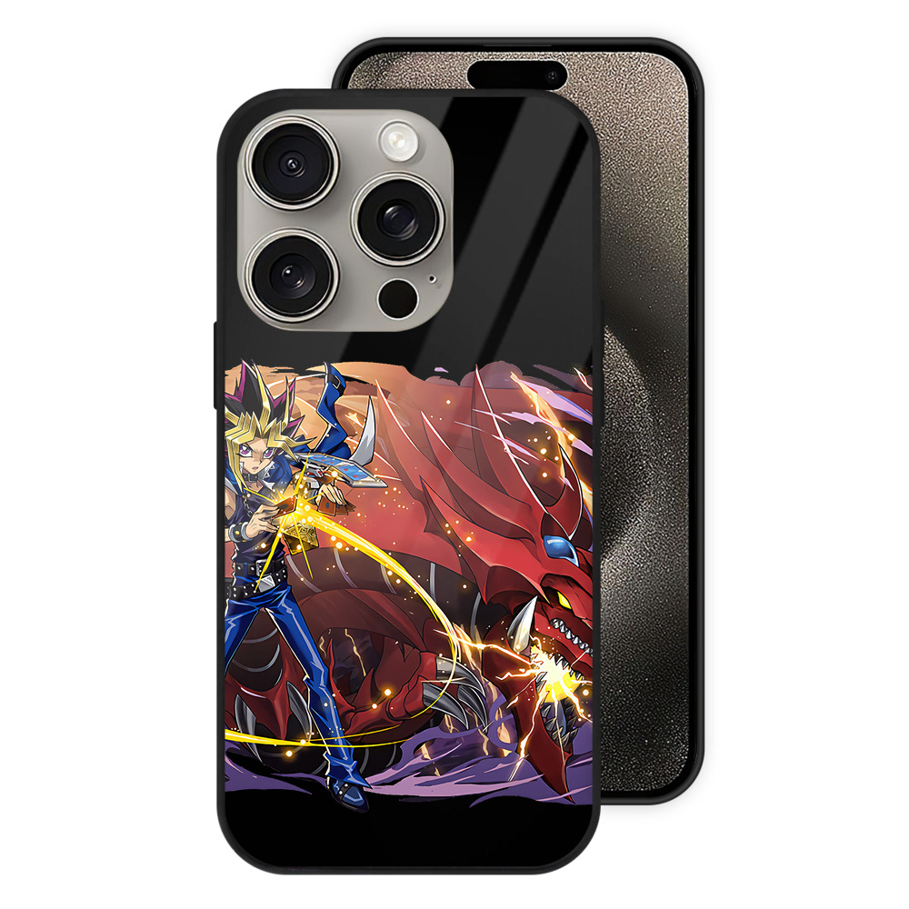 （画像用） 遊☆戯☆王 Yu-Gi-Oh! 【iPhone15Pro対応】スマホケース 耐衝撃＆黄変防止 背面ガラス