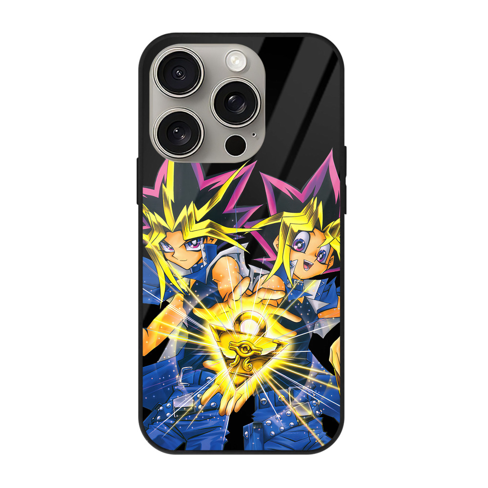 遊☆戯☆王 Yu-Gi-Oh! 【iPhone15Pro対応】スマホケース 耐衝撃＆黄変防止 背面ガラス