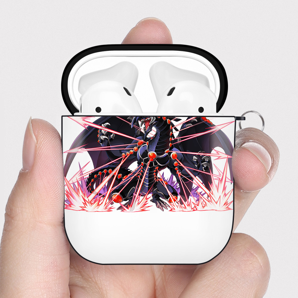 （画像用） 遊☆戯☆王 Yu-Gi-Oh! AirPods 第2世代保護ケース ハードシェル ブラック 耐衝撃・防指紋・カラビナ付き