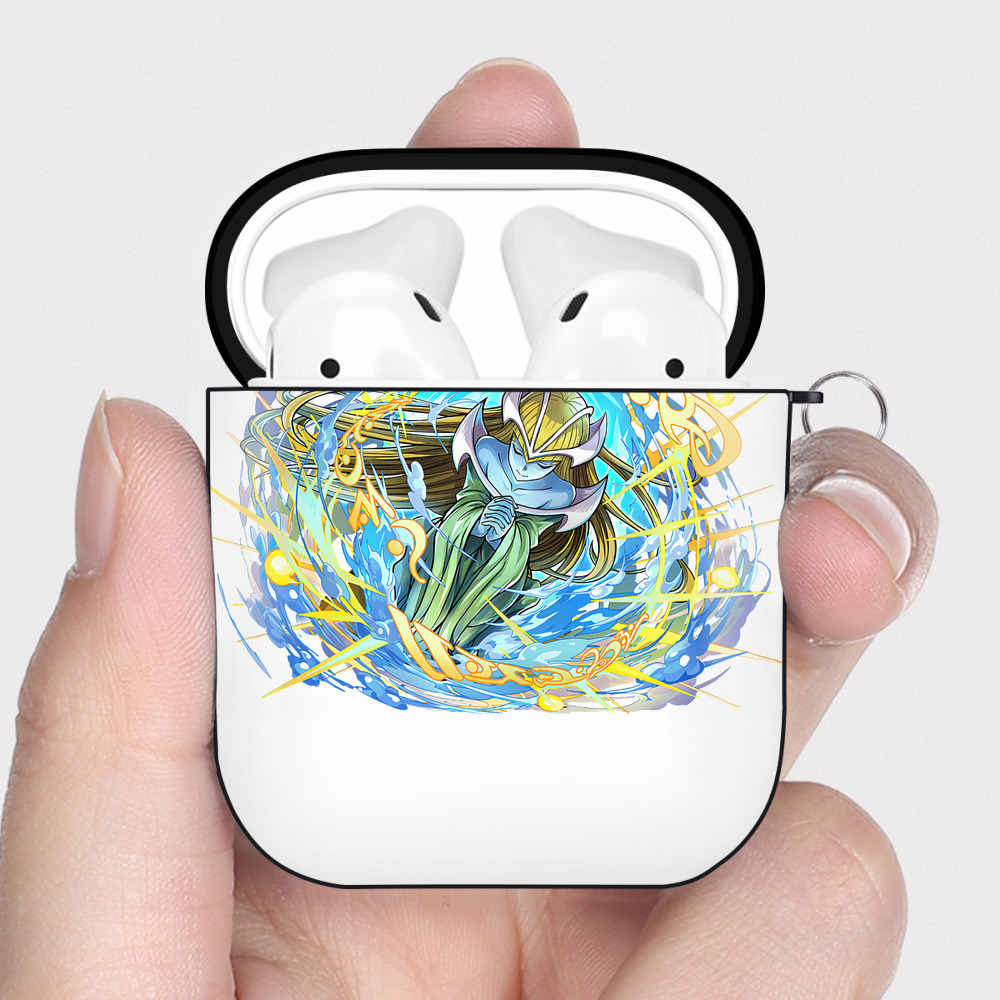 （画像用） 遊☆戯☆王 Yu-Gi-Oh! AirPods 第2世代保護ケース ハードシェル ブラック 耐衝撃・防指紋・カラビナ付き