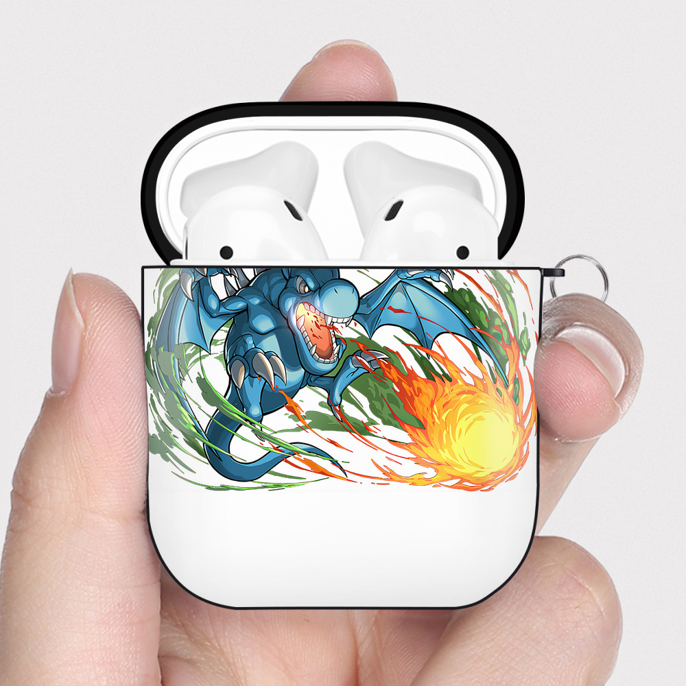 （画像用） 遊☆戯☆王 Yu-Gi-Oh! AirPods 第2世代保護ケース ハードシェル ブラック 耐衝撃・防指紋・カラビナ付き