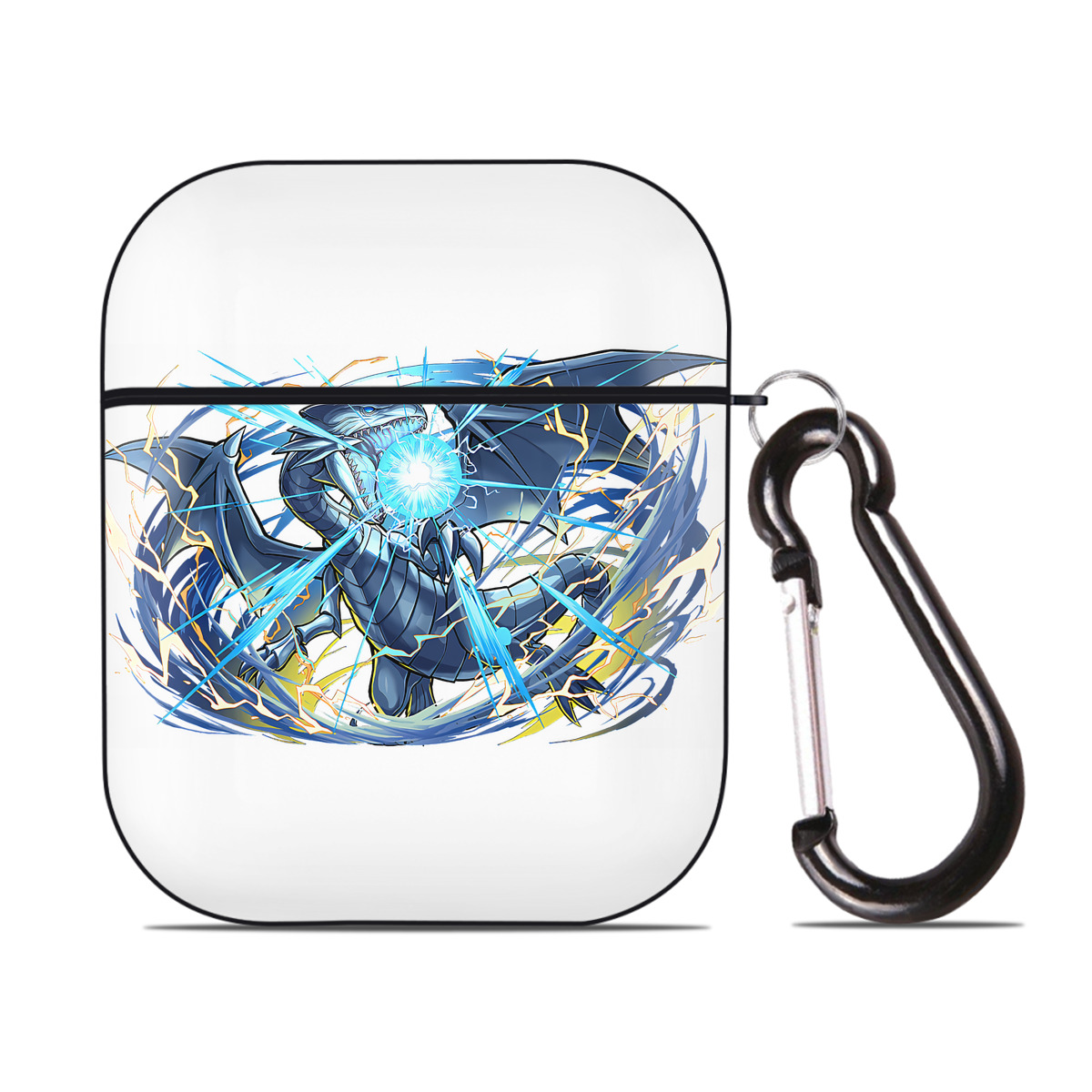 （画像用） 遊☆戯☆王 Yu-Gi-Oh! AirPods 第2世代保護ケース ハードシェル ブラック 耐衝撃・防指紋・カラビナ付き