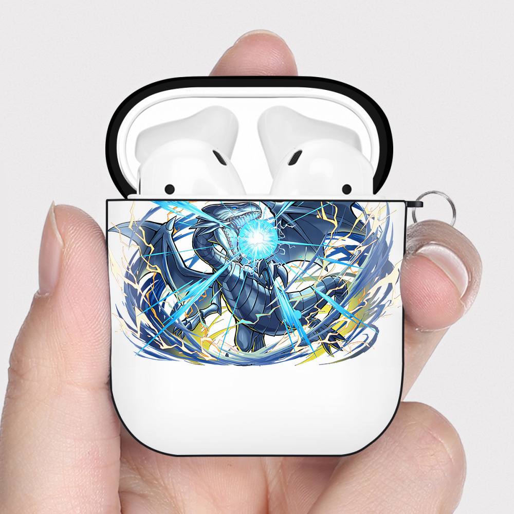 （画像用） 遊☆戯☆王 Yu-Gi-Oh! AirPods 第2世代保護ケース ハードシェル ブラック 耐衝撃・防指紋・カラビナ付き