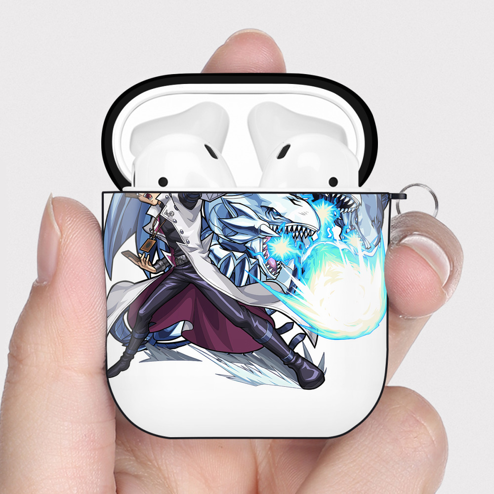 （画像用） 遊☆戯☆王 Yu-Gi-Oh! AirPods 第2世代保護ケース ハードシェル ブラック 耐衝撃・防指紋・カラビナ付き