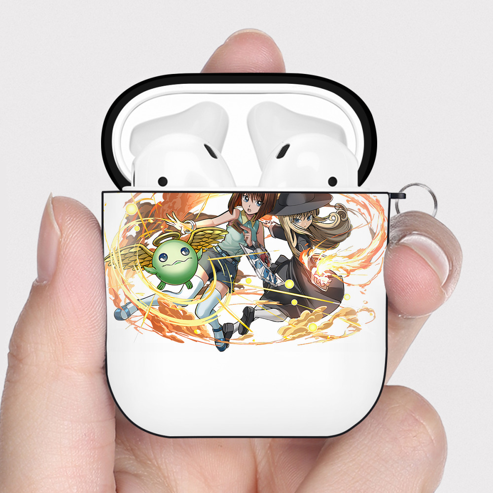 （画像用） 遊☆戯☆王 Yu-Gi-Oh! AirPods 第2世代保護ケース ハードシェル ブラック 耐衝撃・防指紋・カラビナ付き