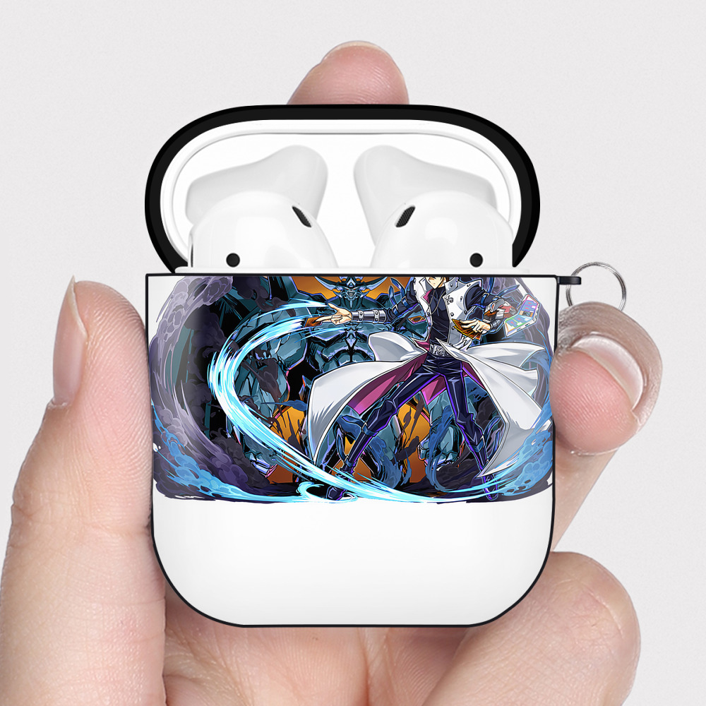 （画像用） 遊☆戯☆王 Yu-Gi-Oh! AirPods 第2世代保護ケース ハードシェル ブラック 耐衝撃・防指紋・カラビナ付き