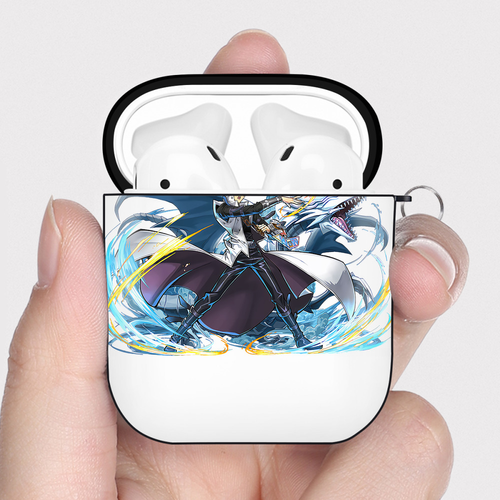（画像用） 遊☆戯☆王 Yu-Gi-Oh! AirPods 第2世代保護ケース ハードシェル ブラック 耐衝撃・防指紋・カラビナ付き