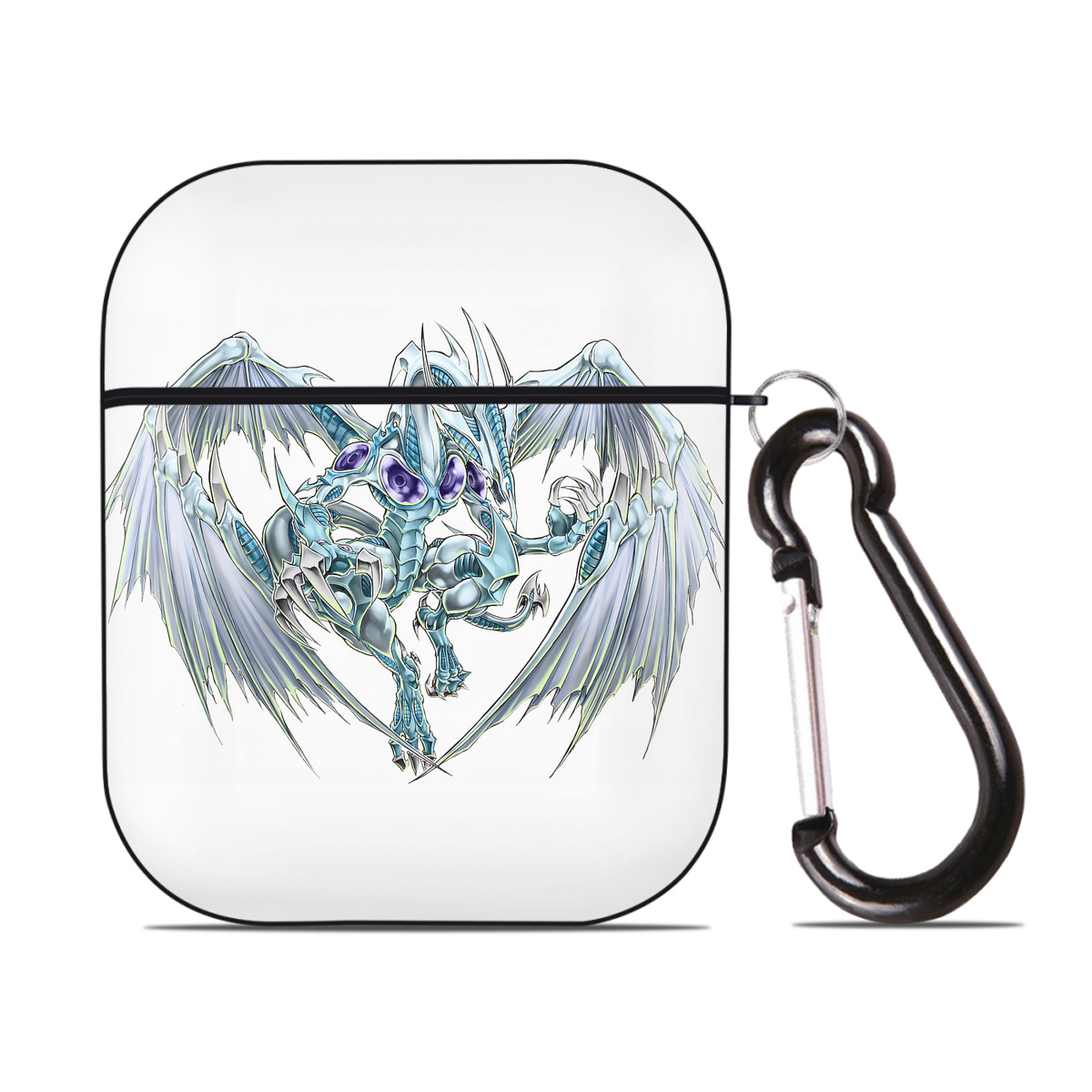 （画像用） 遊☆戯☆王 Yu-Gi-Oh! AirPods 第2世代保護ケース ハードシェル ブラック 耐衝撃・防指紋・カラビナ付き