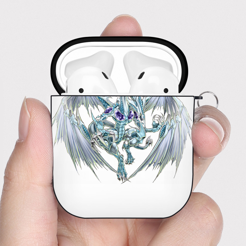 （画像用） 遊☆戯☆王 Yu-Gi-Oh! AirPods 第2世代保護ケース ハードシェル ブラック 耐衝撃・防指紋・カラビナ付き