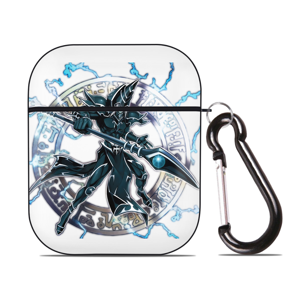 （画像用） 遊☆戯☆王 Yu-Gi-Oh! AirPods 第2世代保護ケース ハードシェル ブラック 耐衝撃・防指紋・カラビナ付き