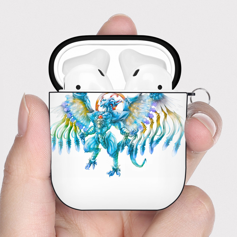 （画像用） 遊☆戯☆王 Yu-Gi-Oh! AirPods 第2世代保護ケース ハードシェル ブラック 耐衝撃・防指紋・カラビナ付き
