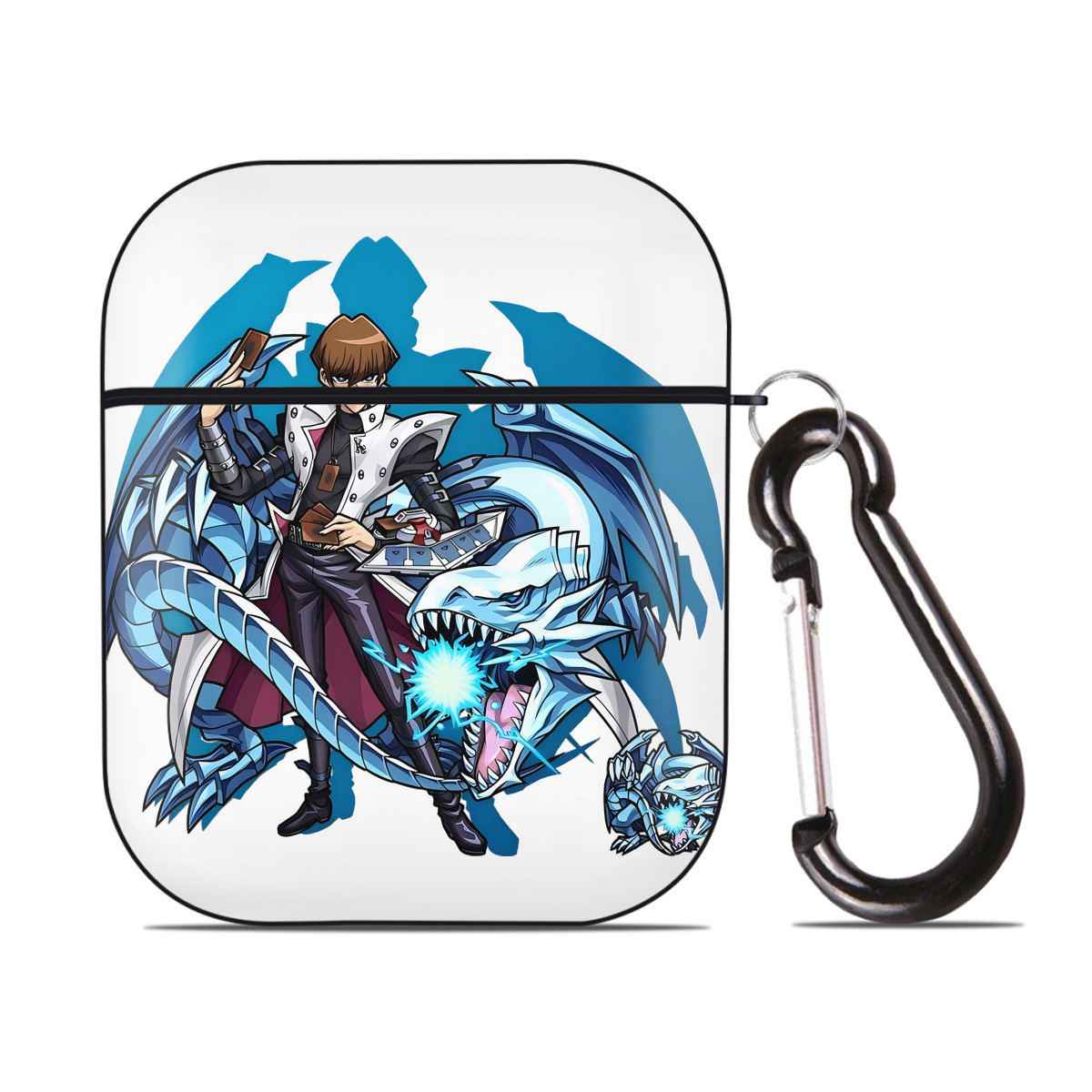 （画像用） 遊☆戯☆王 Yu-Gi-Oh! AirPods 第2世代保護ケース ハードシェル ブラック 耐衝撃・防指紋・カラビナ付き