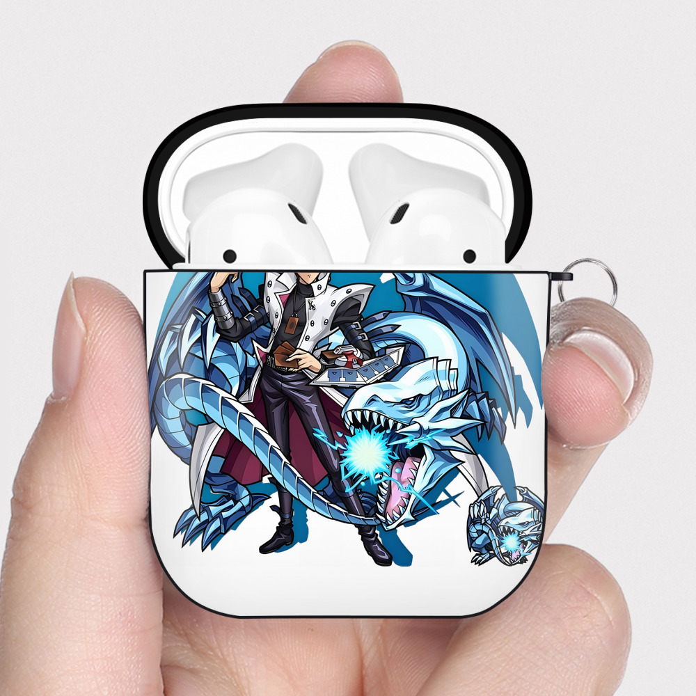 （画像用） 遊☆戯☆王 Yu-Gi-Oh! AirPods 第2世代保護ケース ハードシェル ブラック 耐衝撃・防指紋・カラビナ付き