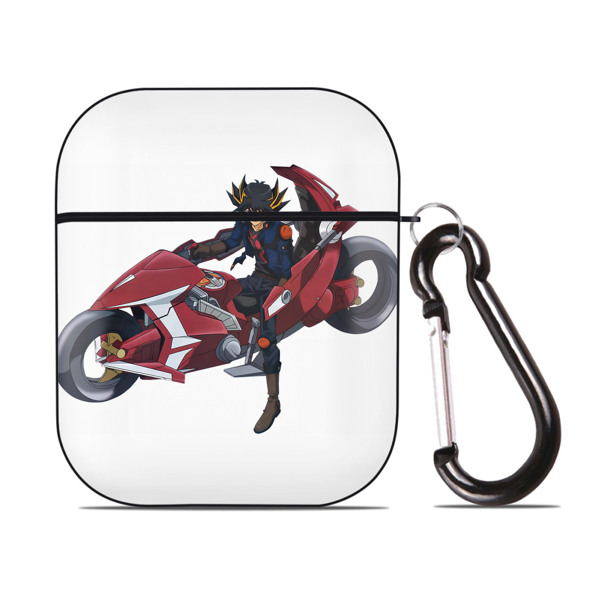 （画像用） 遊☆戯☆王 Yu-Gi-Oh! AirPods 第2世代保護ケース ハードシェル ブラック 耐衝撃・防指紋・カラビナ付き