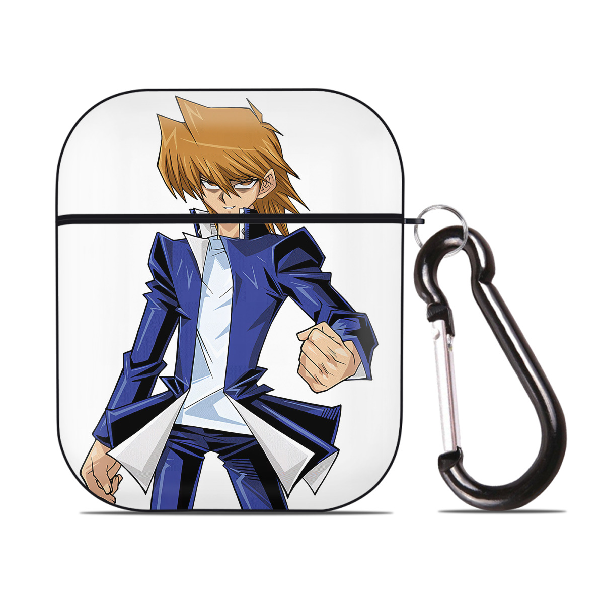 （画像用） 遊☆戯☆王 Yu-Gi-Oh! AirPods 第2世代保護ケース ハードシェル ブラック 耐衝撃・防指紋・カラビナ付き