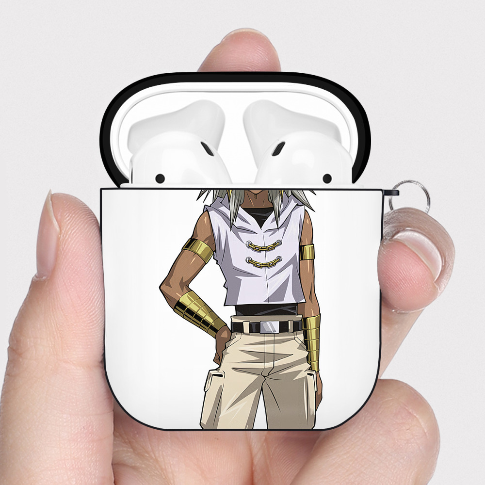 （画像用） 遊☆戯☆王 Yu-Gi-Oh! AirPods 第2世代保護ケース ハードシェル ブラック 耐衝撃・防指紋・カラビナ付き