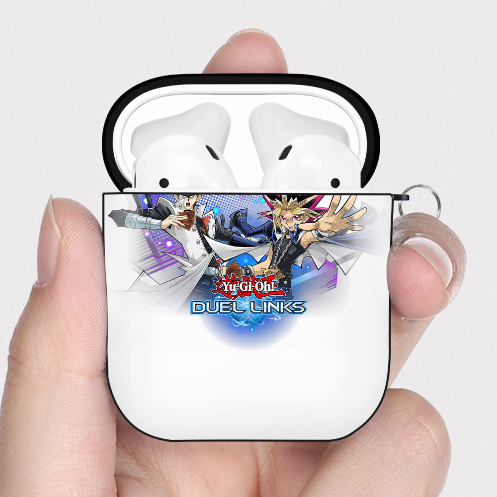 （画像用） 遊☆戯☆王 Yu-Gi-Oh! AirPods 第2世代保護ケース ハードシェル ブラック 耐衝撃・防指紋・カラビナ付き