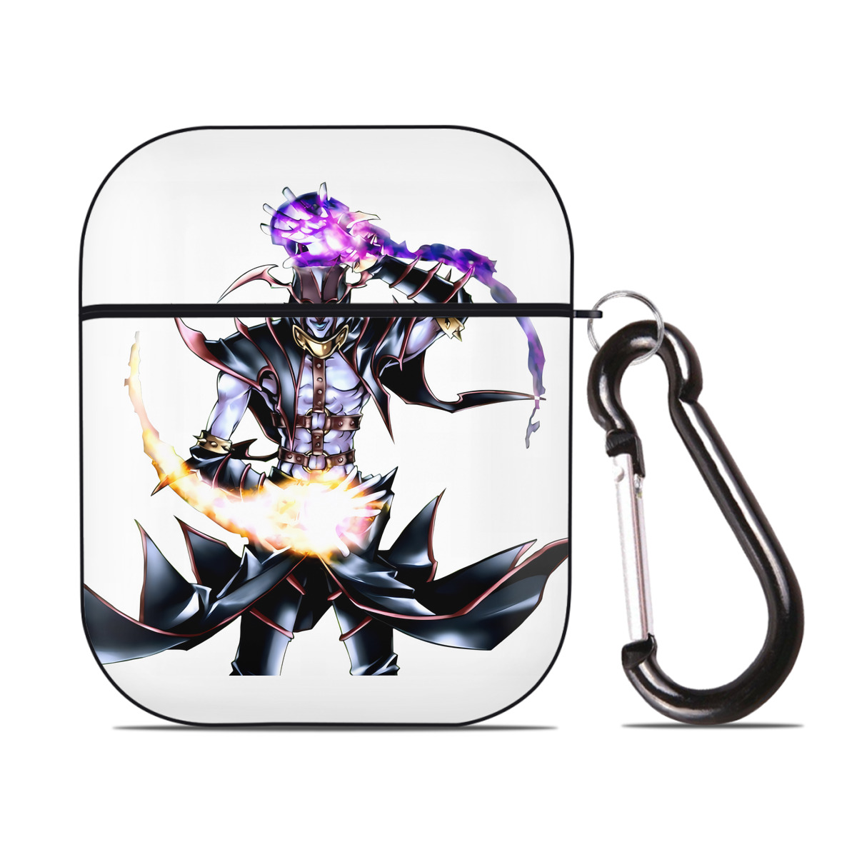 （画像用） 遊☆戯☆王 Yu-Gi-Oh! AirPods 第2世代保護ケース ハードシェル ブラック 耐衝撃・防指紋・カラビナ付き