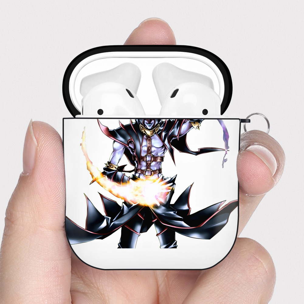 （画像用） 遊☆戯☆王 Yu-Gi-Oh! AirPods 第2世代保護ケース ハードシェル ブラック 耐衝撃・防指紋・カラビナ付き