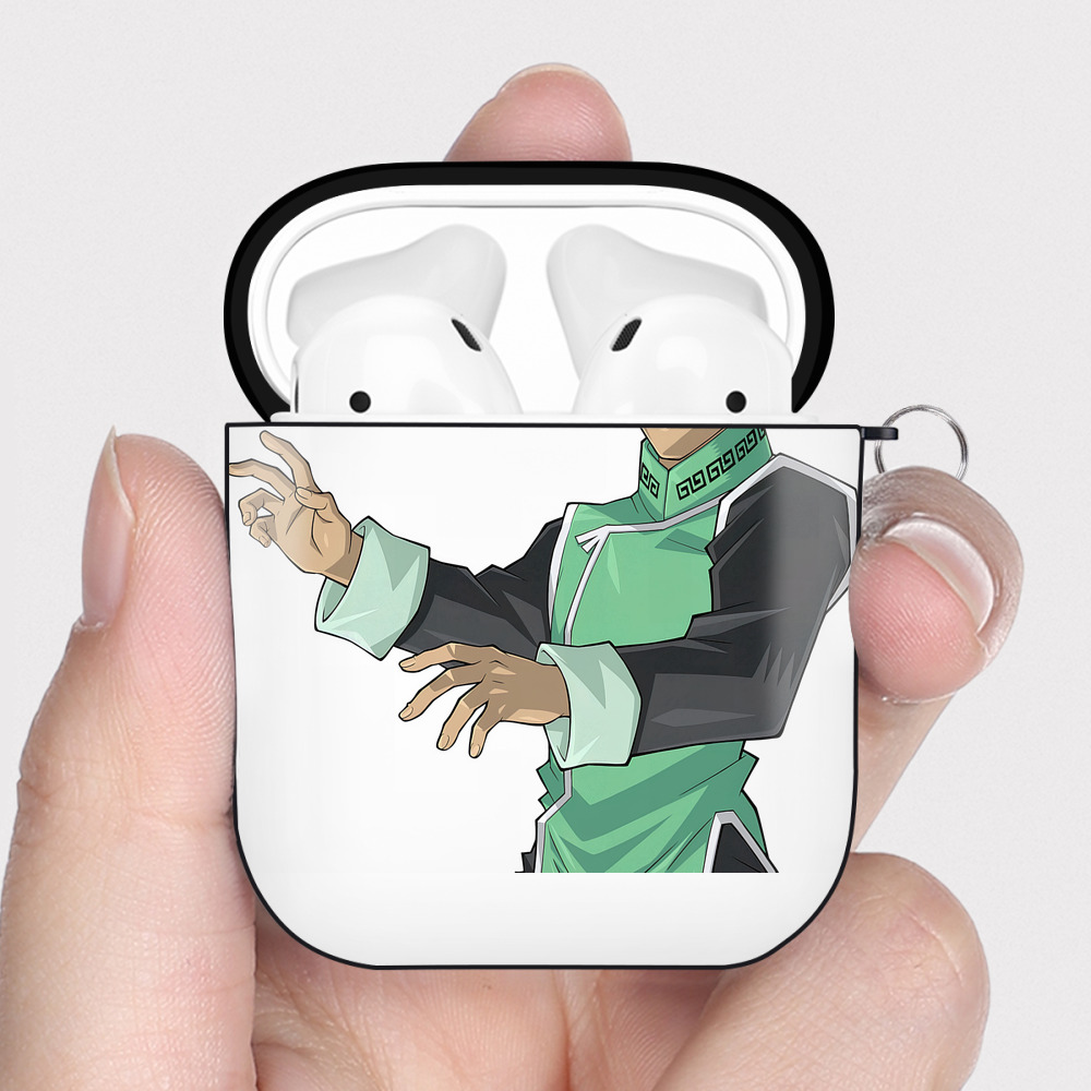 （画像用） 遊☆戯☆王 Yu-Gi-Oh! AirPods 第2世代保護ケース ハードシェル ブラック 耐衝撃・防指紋・カラビナ付き