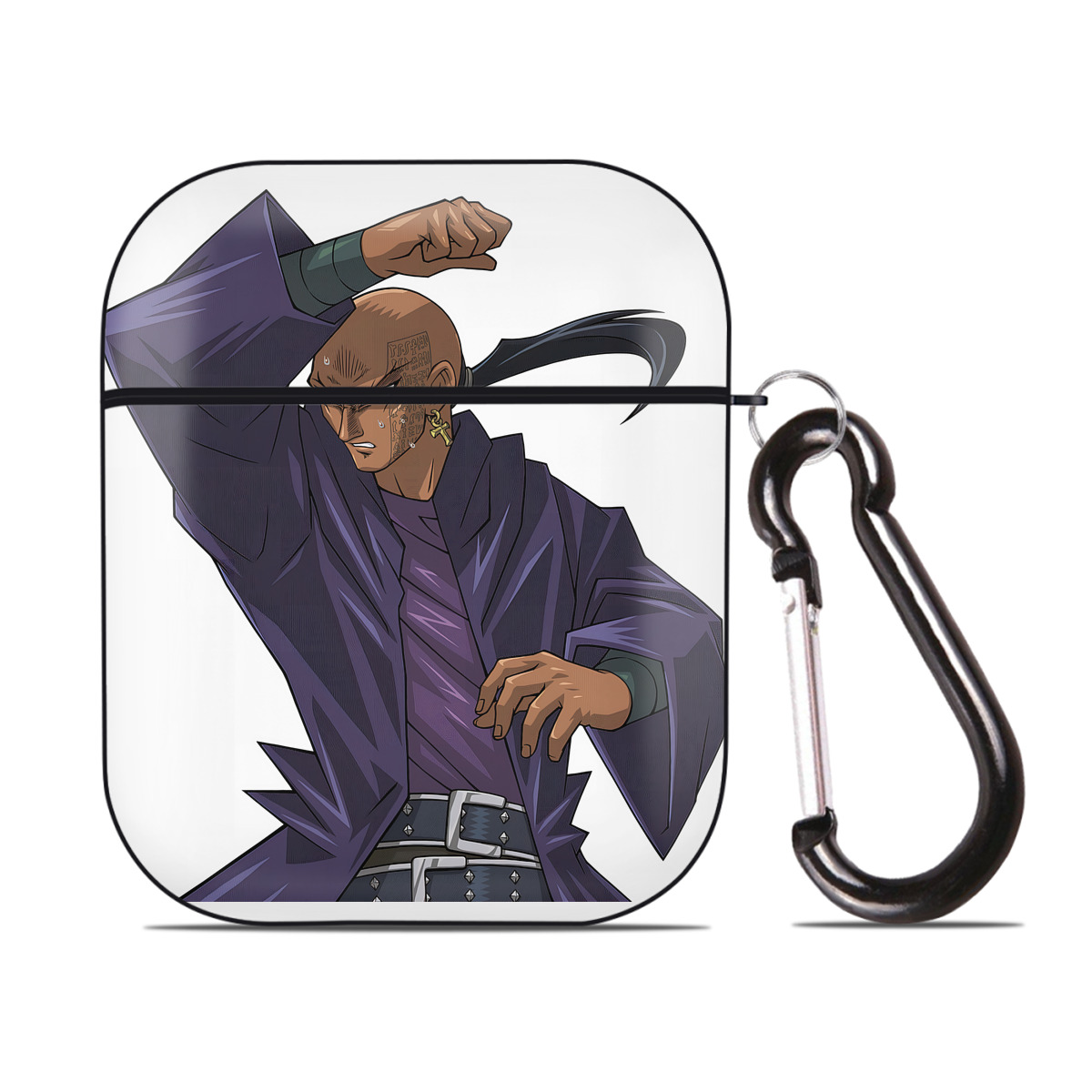 （画像用） 遊☆戯☆王 Yu-Gi-Oh! AirPods 第2世代保護ケース ハードシェル ブラック 耐衝撃・防指紋・カラビナ付き