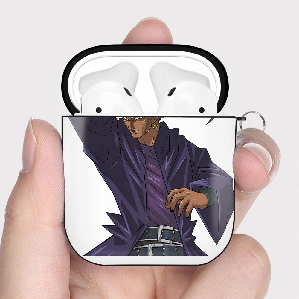 （画像用） 遊☆戯☆王 Yu-Gi-Oh! AirPods 第2世代保護ケース ハードシェル ブラック 耐衝撃・防指紋・カラビナ付き