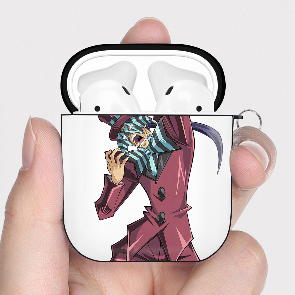（画像用） 遊☆戯☆王 Yu-Gi-Oh! AirPods 第2世代保護ケース ハードシェル ブラック 耐衝撃・防指紋・カラビナ付き