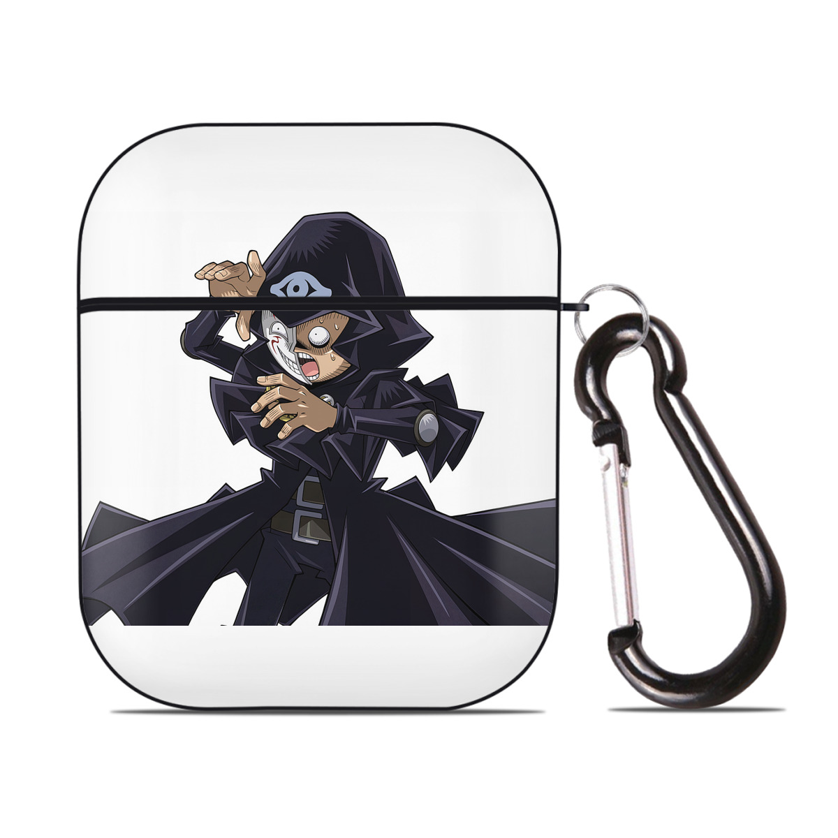 （画像用） 遊☆戯☆王 Yu-Gi-Oh! AirPods 第2世代保護ケース ハードシェル ブラック 耐衝撃・防指紋・カラビナ付き