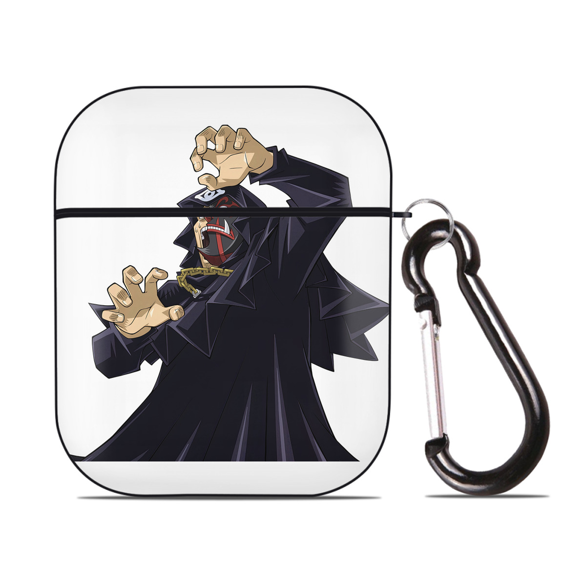 （画像用） 遊☆戯☆王 Yu-Gi-Oh! AirPods 第2世代保護ケース ハードシェル ブラック 耐衝撃・防指紋・カラビナ付き