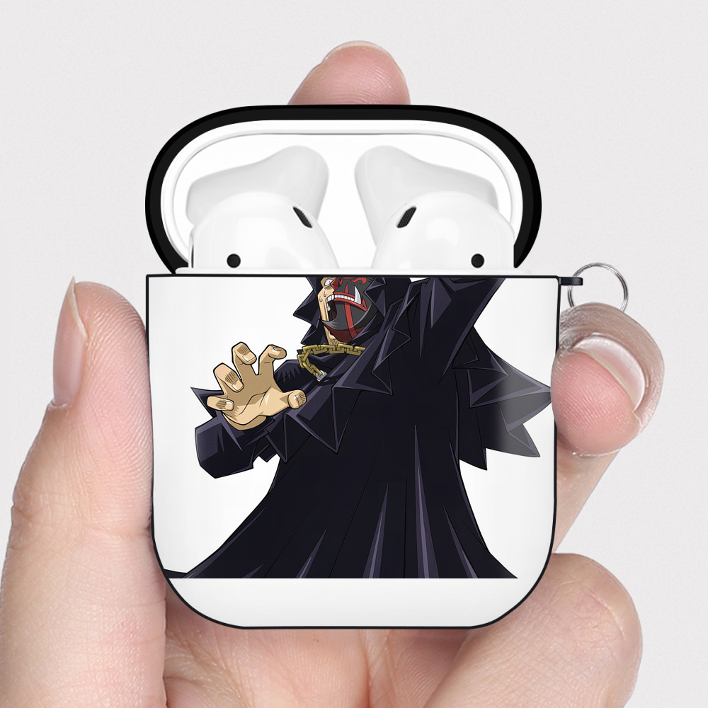 （画像用） 遊☆戯☆王 Yu-Gi-Oh! AirPods 第2世代保護ケース ハードシェル ブラック 耐衝撃・防指紋・カラビナ付き