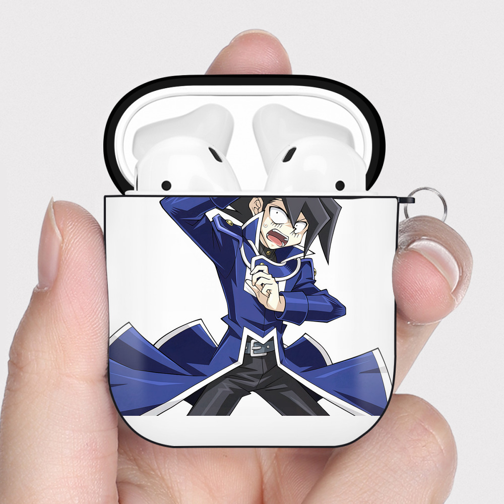 （画像用） 遊☆戯☆王 Yu-Gi-Oh! AirPods 第2世代保護ケース ハードシェル ブラック 耐衝撃・防指紋・カラビナ付き