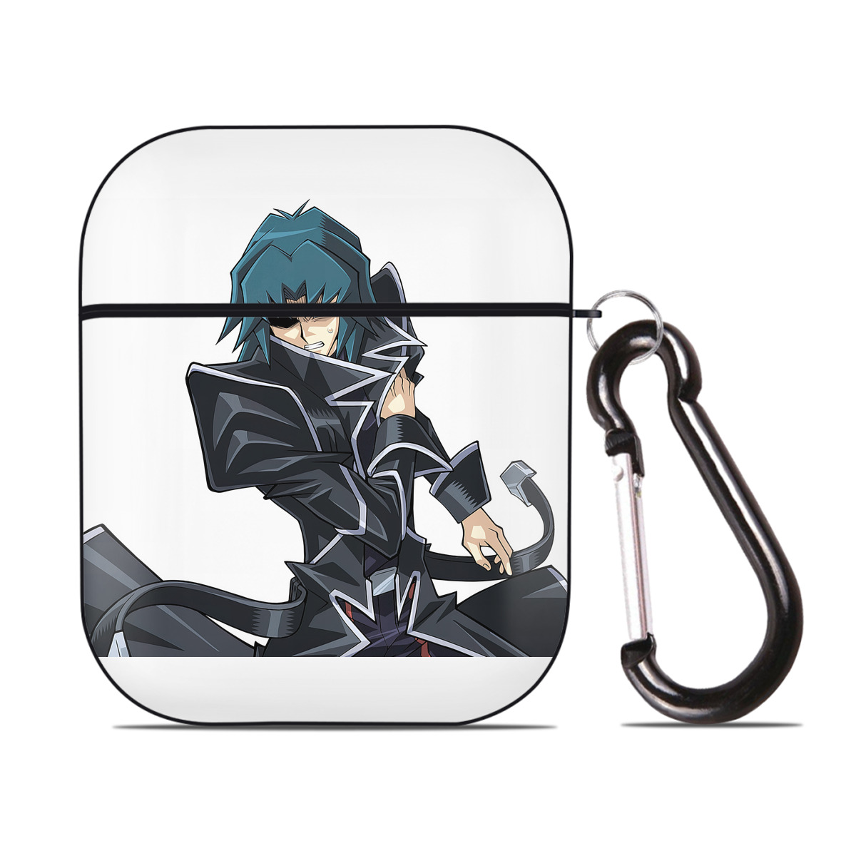 （画像用） 遊☆戯☆王 Yu-Gi-Oh! AirPods 第2世代保護ケース ハードシェル ブラック 耐衝撃・防指紋・カラビナ付き