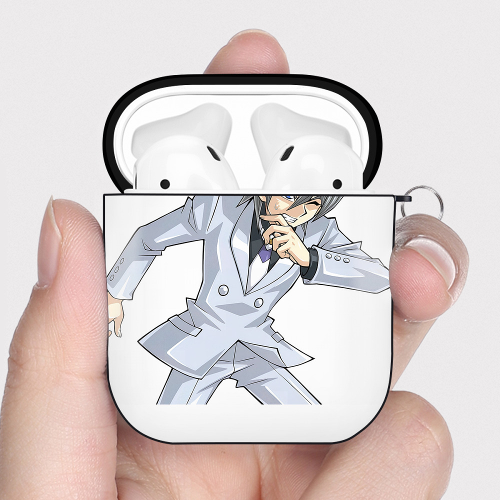 （画像用） 遊☆戯☆王 Yu-Gi-Oh! AirPods 第2世代保護ケース ハードシェル ブラック 耐衝撃・防指紋・カラビナ付き