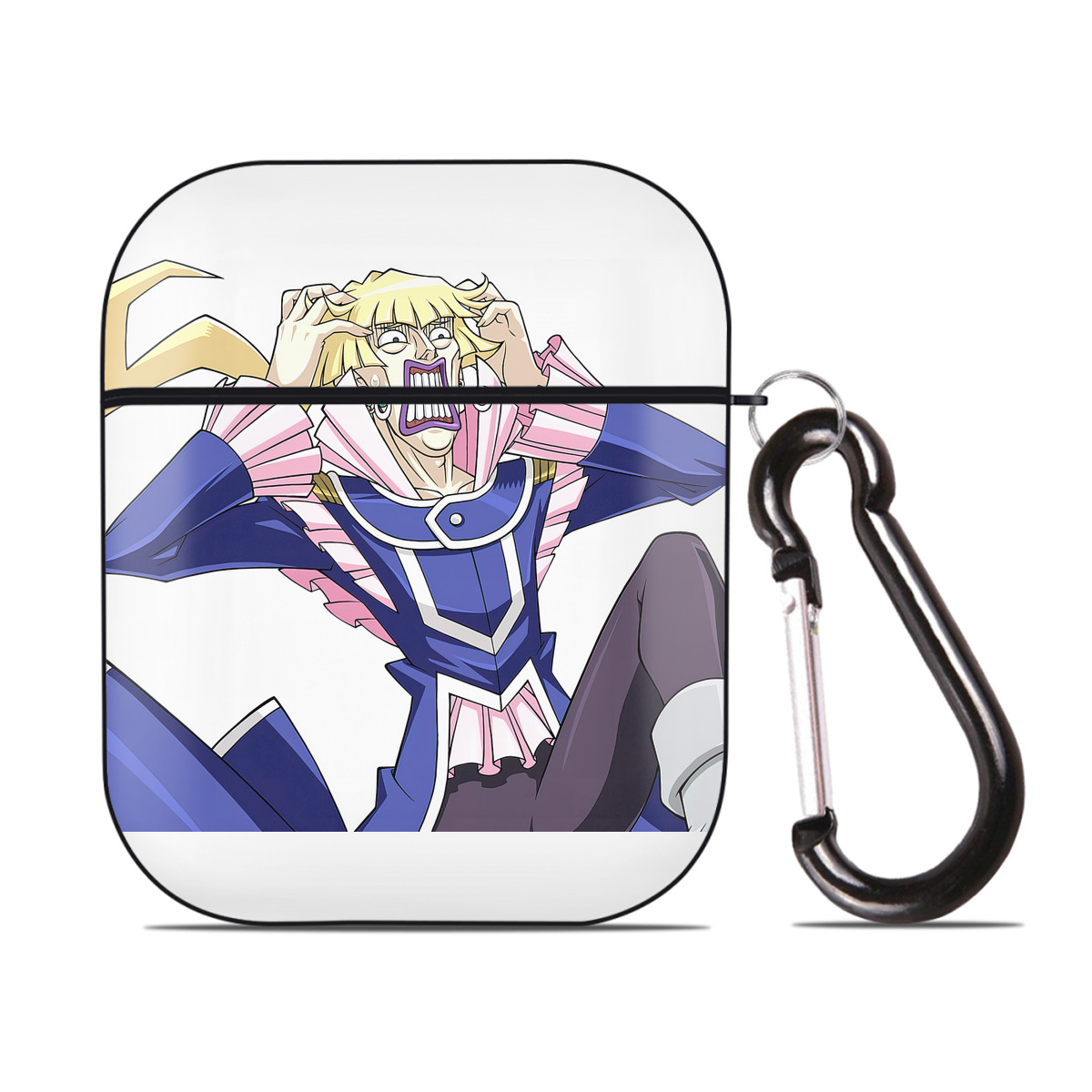 （画像用） 遊☆戯☆王 Yu-Gi-Oh! AirPods 第2世代保護ケース ハードシェル ブラック 耐衝撃・防指紋・カラビナ付き