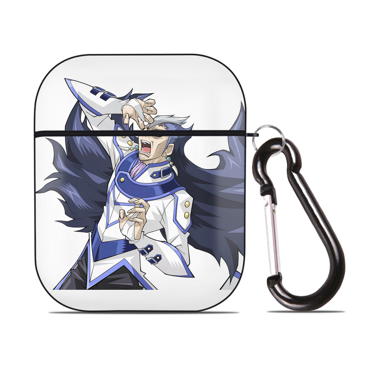 （画像用） 遊☆戯☆王 Yu-Gi-Oh! AirPods 第2世代保護ケース ハードシェル ブラック 耐衝撃・防指紋・カラビナ付き