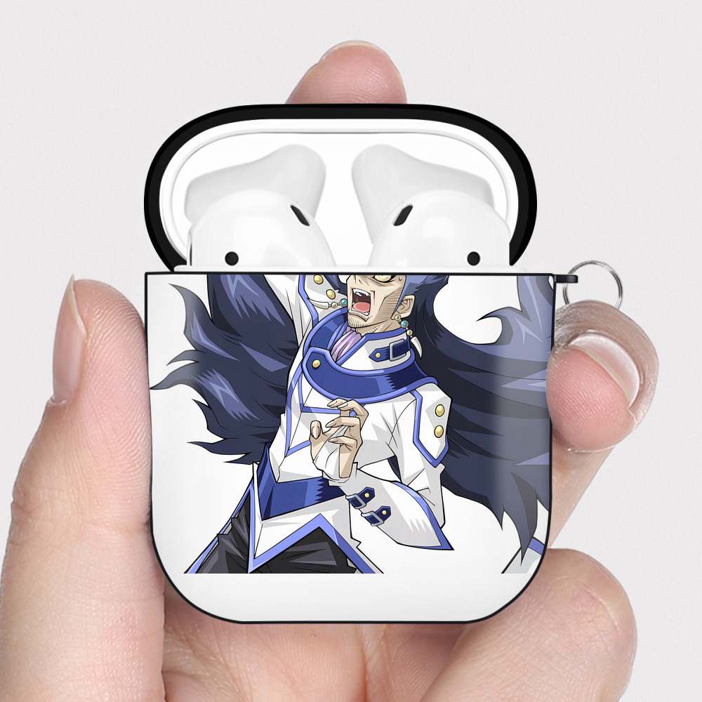 （画像用） 遊☆戯☆王 Yu-Gi-Oh! AirPods 第2世代保護ケース ハードシェル ブラック 耐衝撃・防指紋・カラビナ付き