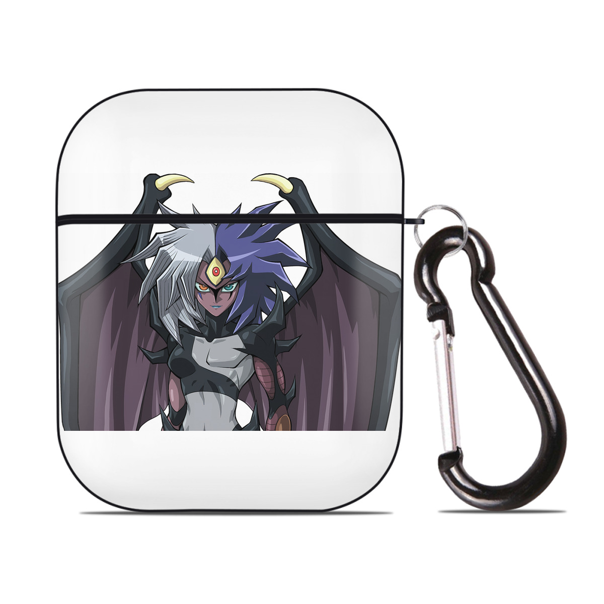 （画像用） 遊☆戯☆王 Yu-Gi-Oh! AirPods 第2世代保護ケース ハードシェル ブラック 耐衝撃・防指紋・カラビナ付き