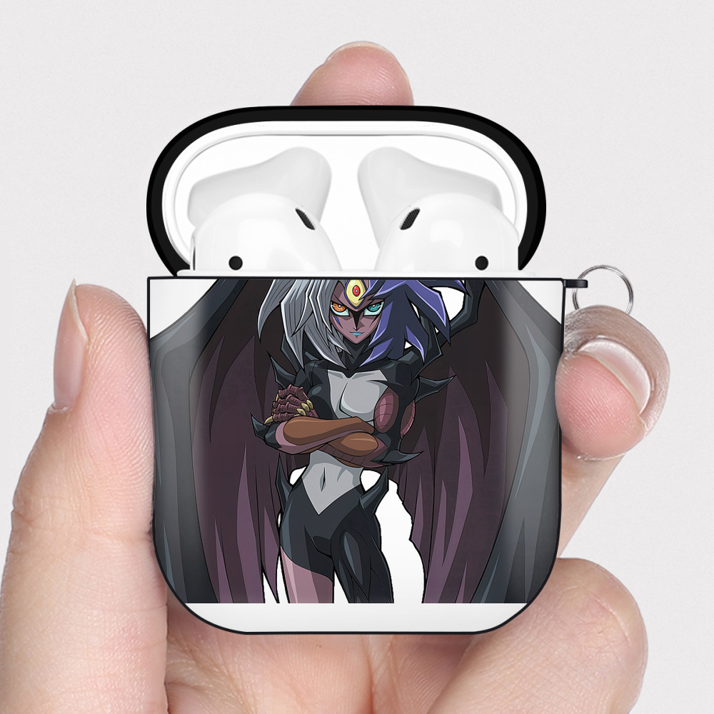 （画像用） 遊☆戯☆王 Yu-Gi-Oh! AirPods 第2世代保護ケース ハードシェル ブラック 耐衝撃・防指紋・カラビナ付き