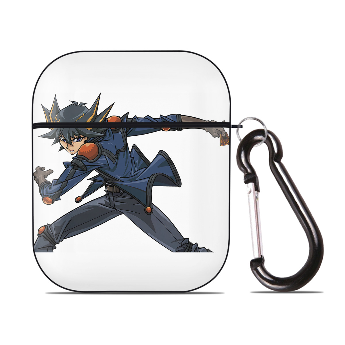 （画像用） 遊☆戯☆王 Yu-Gi-Oh! AirPods 第2世代保護ケース ハードシェル ブラック 耐衝撃・防指紋・カラビナ付き