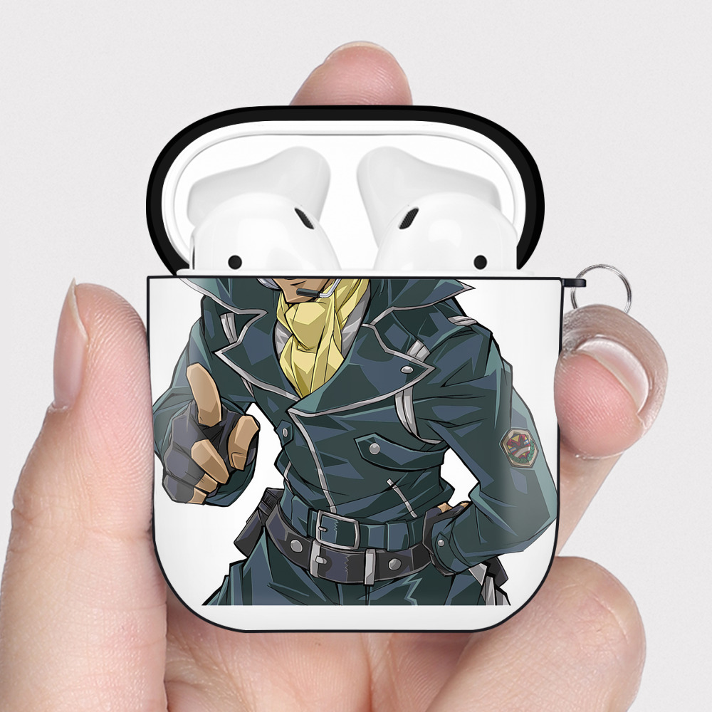 （画像用） 遊☆戯☆王 Yu-Gi-Oh! AirPods 第2世代保護ケース ハードシェル ブラック 耐衝撃・防指紋・カラビナ付き