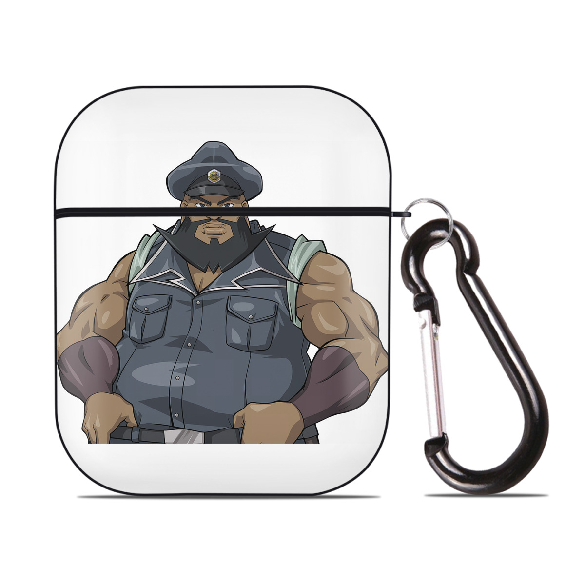 （画像用） 遊☆戯☆王 Yu-Gi-Oh! AirPods 第2世代保護ケース ハードシェル ブラック 耐衝撃・防指紋・カラビナ付き