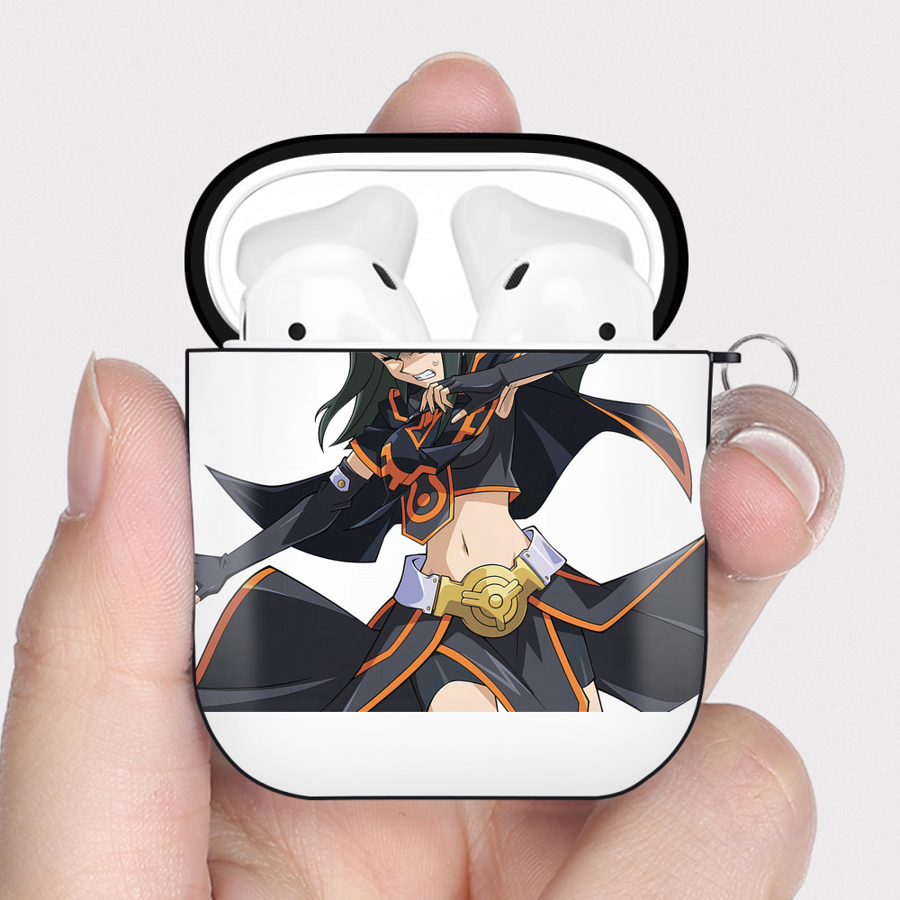 （画像用） 遊☆戯☆王 Yu-Gi-Oh! AirPods 第2世代保護ケース ハードシェル ブラック 耐衝撃・防指紋・カラビナ付き