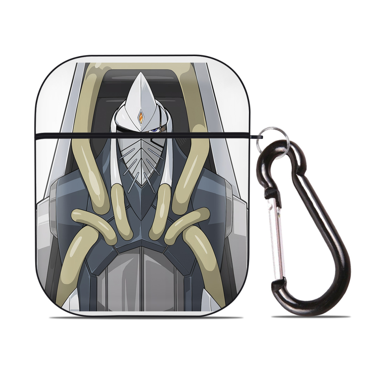 （画像用） 遊☆戯☆王 Yu-Gi-Oh! AirPods 第2世代保護ケース ハードシェル ブラック 耐衝撃・防指紋・カラビナ付き
