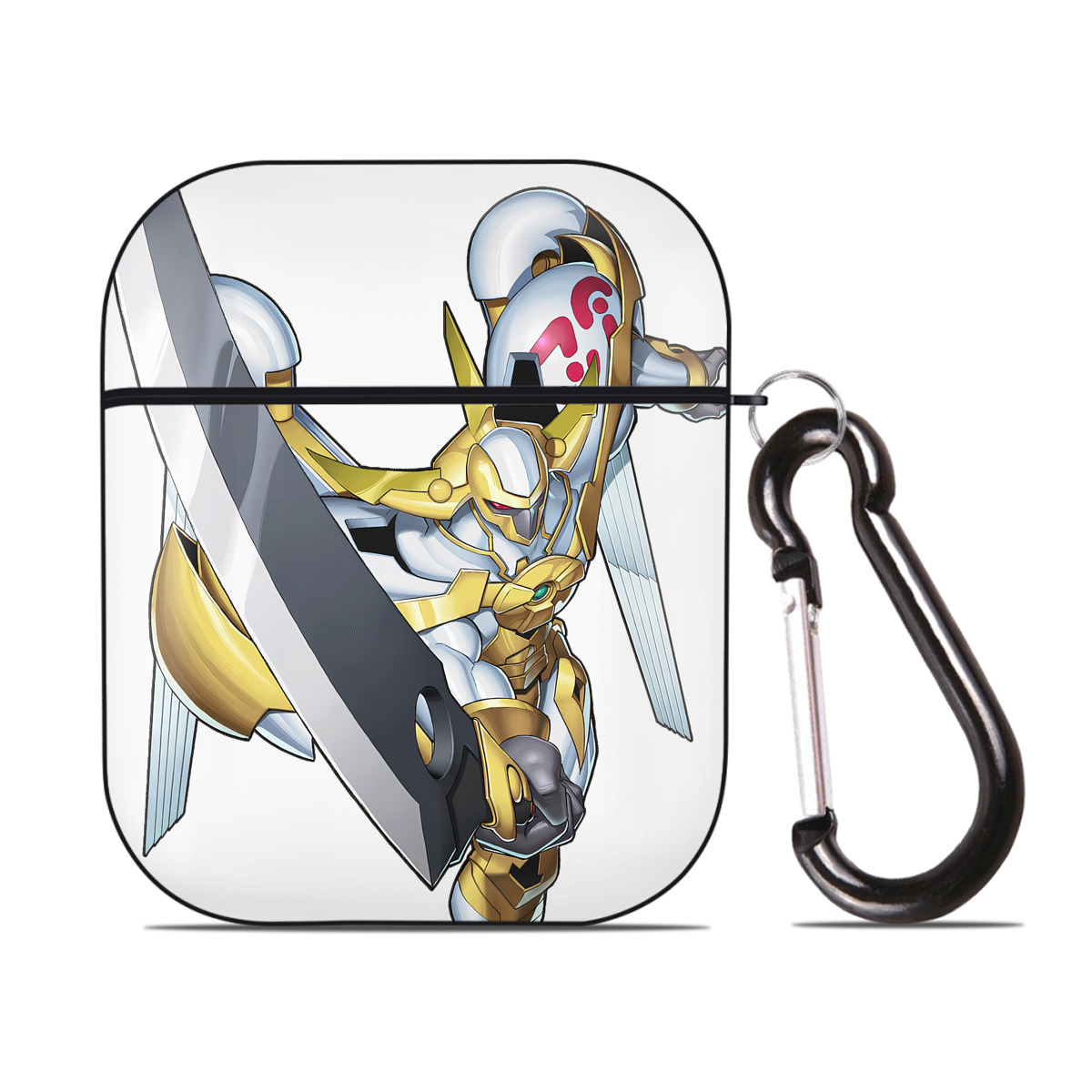 （画像用） 遊☆戯☆王 Yu-Gi-Oh! AirPods 第2世代保護ケース ハードシェル ブラック 耐衝撃・防指紋・カラビナ付き