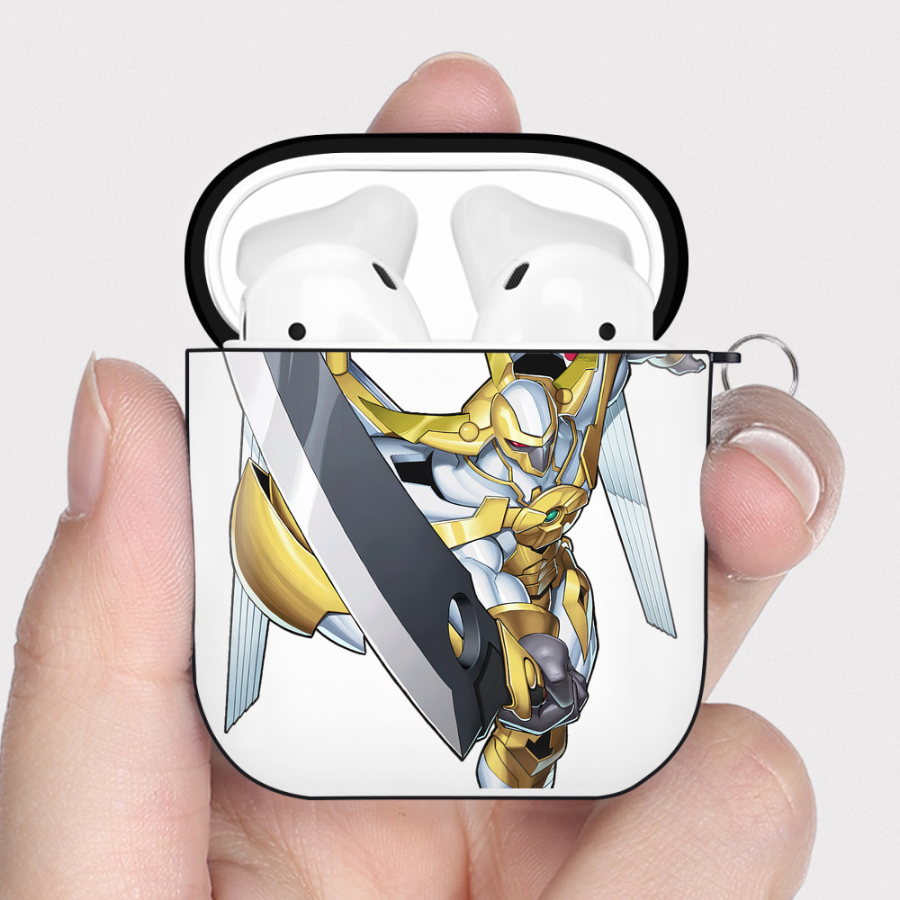 （画像用） 遊☆戯☆王 Yu-Gi-Oh! AirPods 第2世代保護ケース ハードシェル ブラック 耐衝撃・防指紋・カラビナ付き