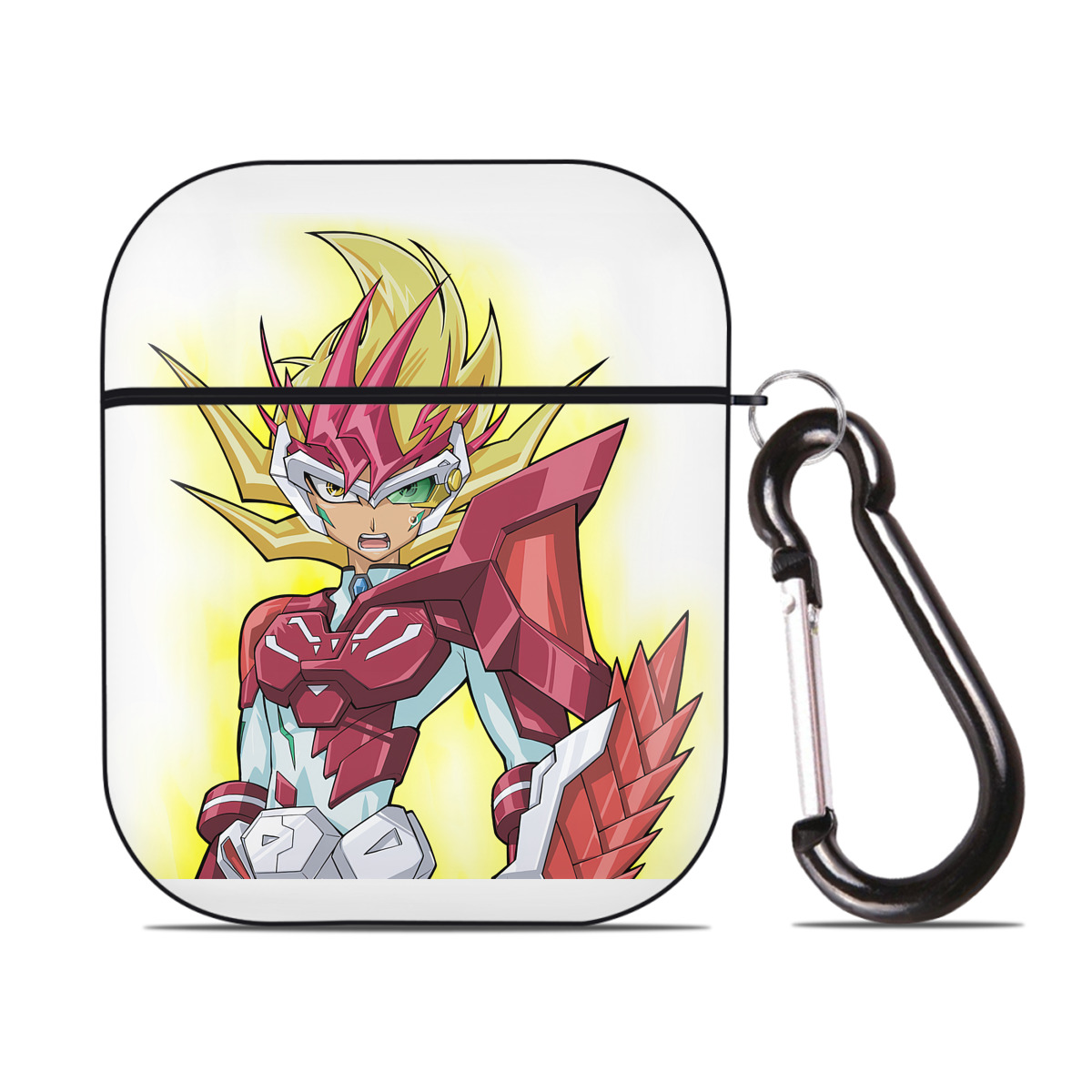 （画像用） 遊☆戯☆王 Yu-Gi-Oh! AirPods 第2世代保護ケース ハードシェル ブラック 耐衝撃・防指紋・カラビナ付き