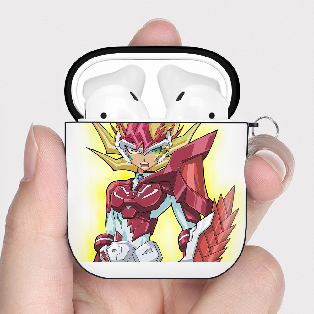 （画像用） 遊☆戯☆王 Yu-Gi-Oh! AirPods 第2世代保護ケース ハードシェル ブラック 耐衝撃・防指紋・カラビナ付き