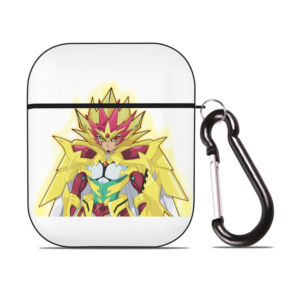 （画像用） 遊☆戯☆王 Yu-Gi-Oh! AirPods 第2世代保護ケース ハードシェル ブラック 耐衝撃・防指紋・カラビナ付き