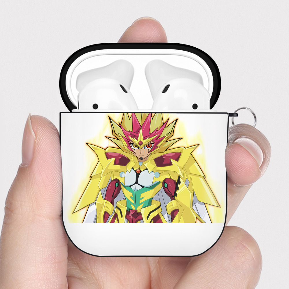 （画像用） 遊☆戯☆王 Yu-Gi-Oh! AirPods 第2世代保護ケース ハードシェル ブラック 耐衝撃・防指紋・カラビナ付き