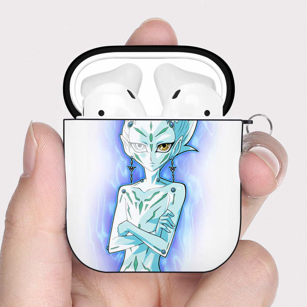 （画像用） 遊☆戯☆王 Yu-Gi-Oh! AirPods 第2世代保護ケース ハードシェル ブラック 耐衝撃・防指紋・カラビナ付き
